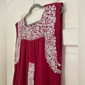 J Marie embroidered dress, size large, crimson red maroon